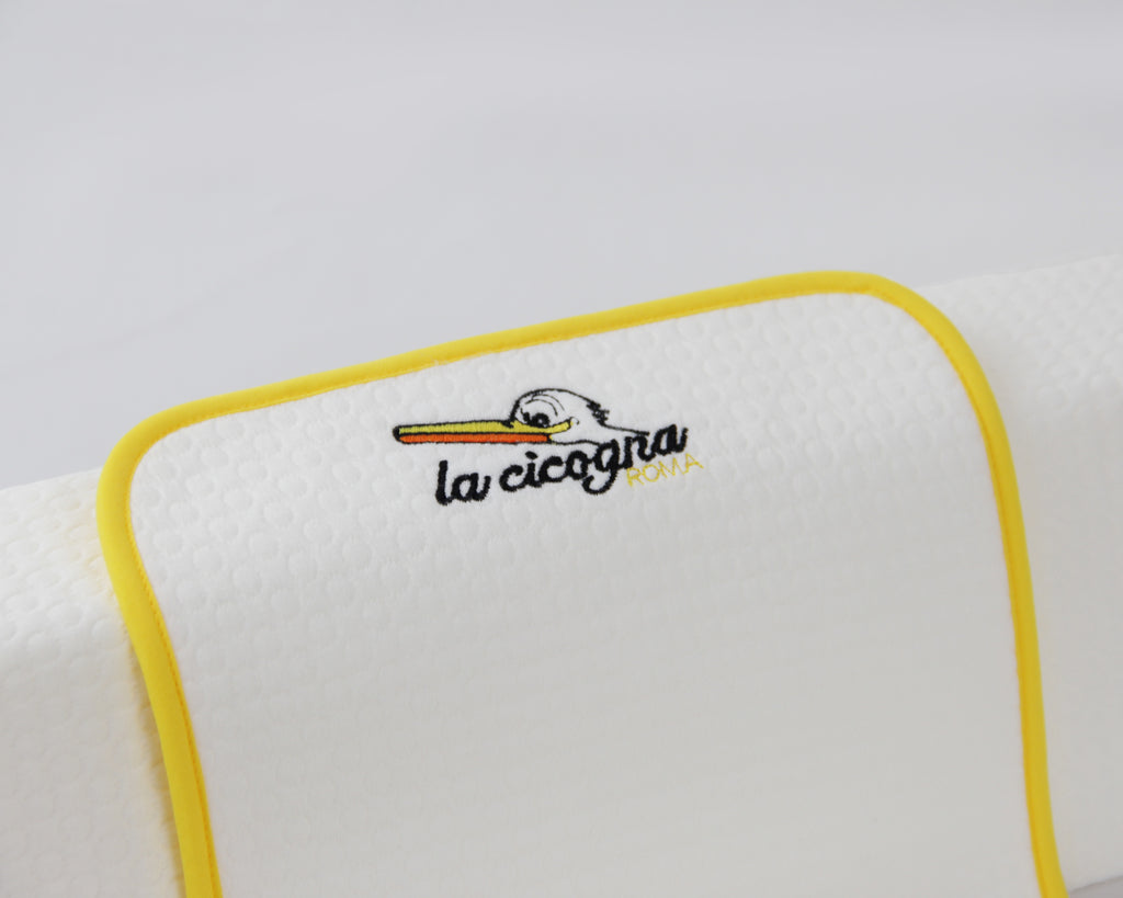 Cuscino MIKY la cicogna roma ricamo logo